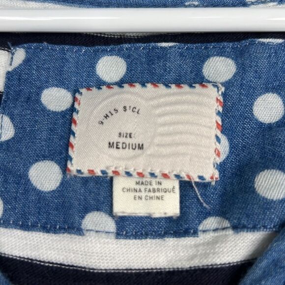 Anthropologie Postmark Striped & Polka Dot Tunic Top w/ Pockets Size Medium - Picture 9 of 14
